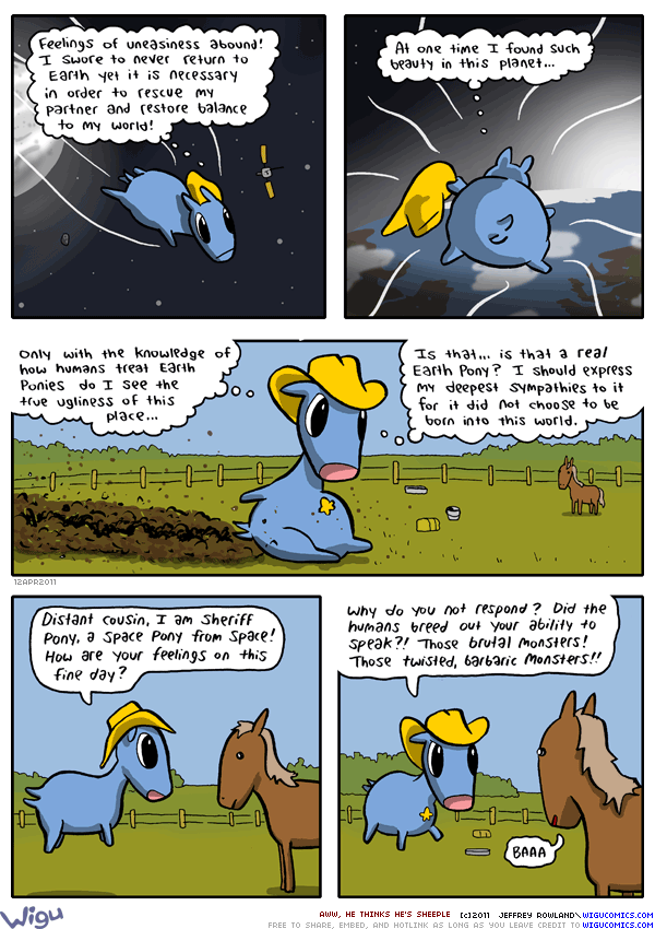 7:45am | The Earth Pony would go on to become a prize-winning sheepdog.