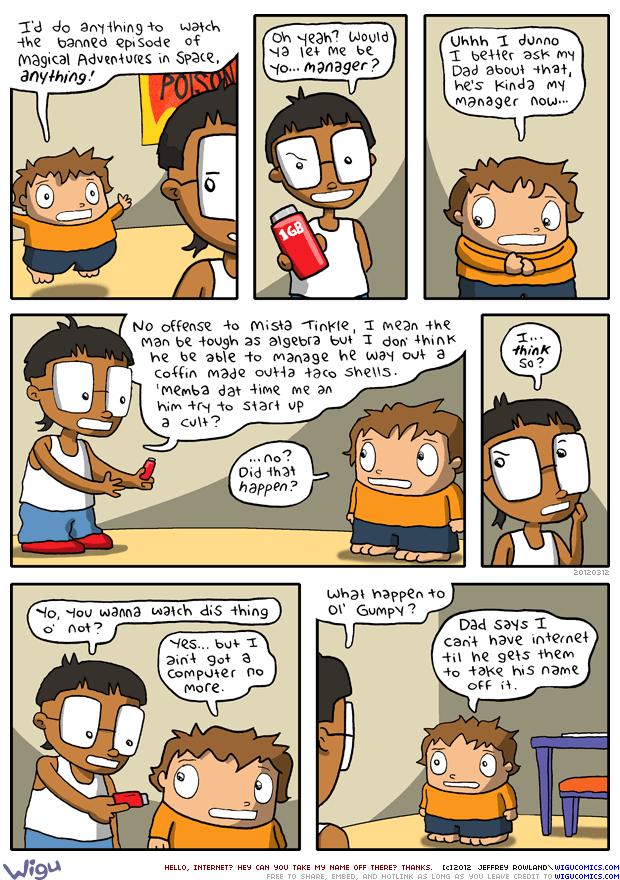 6:44pm | It isn't that Quincy's ashamed of what's on Internet he just wants proper credit.
